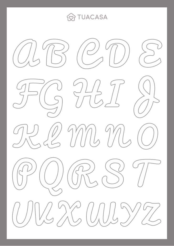 molde de letras cursivas maiúsculas