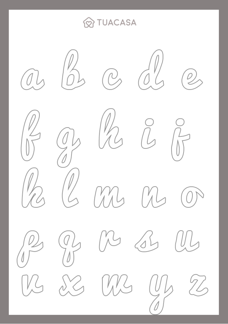 molde de letras cursivas minúsculas