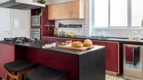 Foto de cozinha vermelha e preta 00 - 6