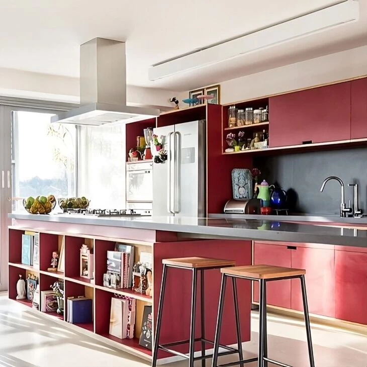red and black kitchen
